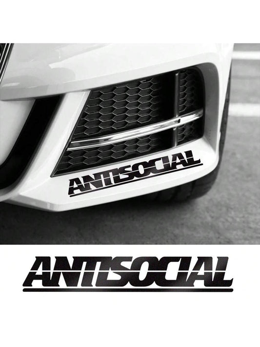 Car Sticker Antisocial Letter Windshield Creative Reflective Vinyl Decals Window Moto Styling Decor Motorcycle Auto Accessories