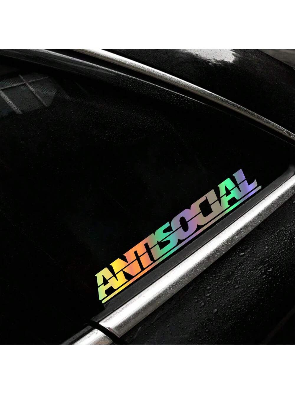 Car Sticker Antisocial Letter Windshield Creative Reflective Vinyl Decals Window Moto Styling Decor Motorcycle Auto Accessories