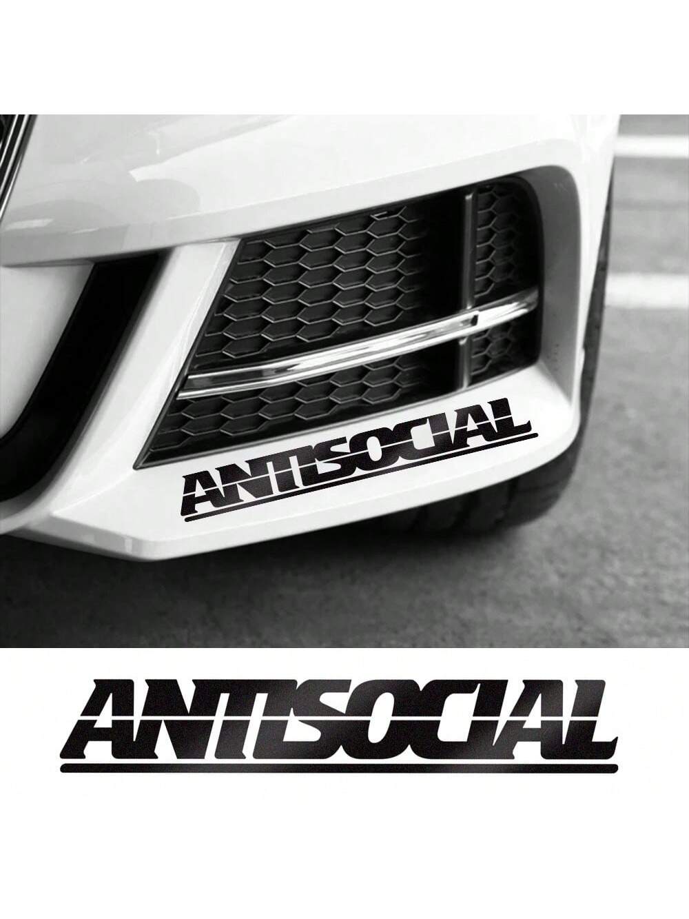 Car Sticker Antisocial Letter Windshield Creative Reflective Vinyl Decals Window Moto Styling Decor Motorcycle Auto Accessories