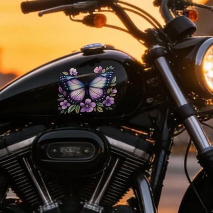 Car Stickers And Decals, Automotive Decals, Car Decor Funny Bumper Stickers, Butterfly Floral Pattern With Purple And Blue Tones, Car Accessories Window Decals Vinyl