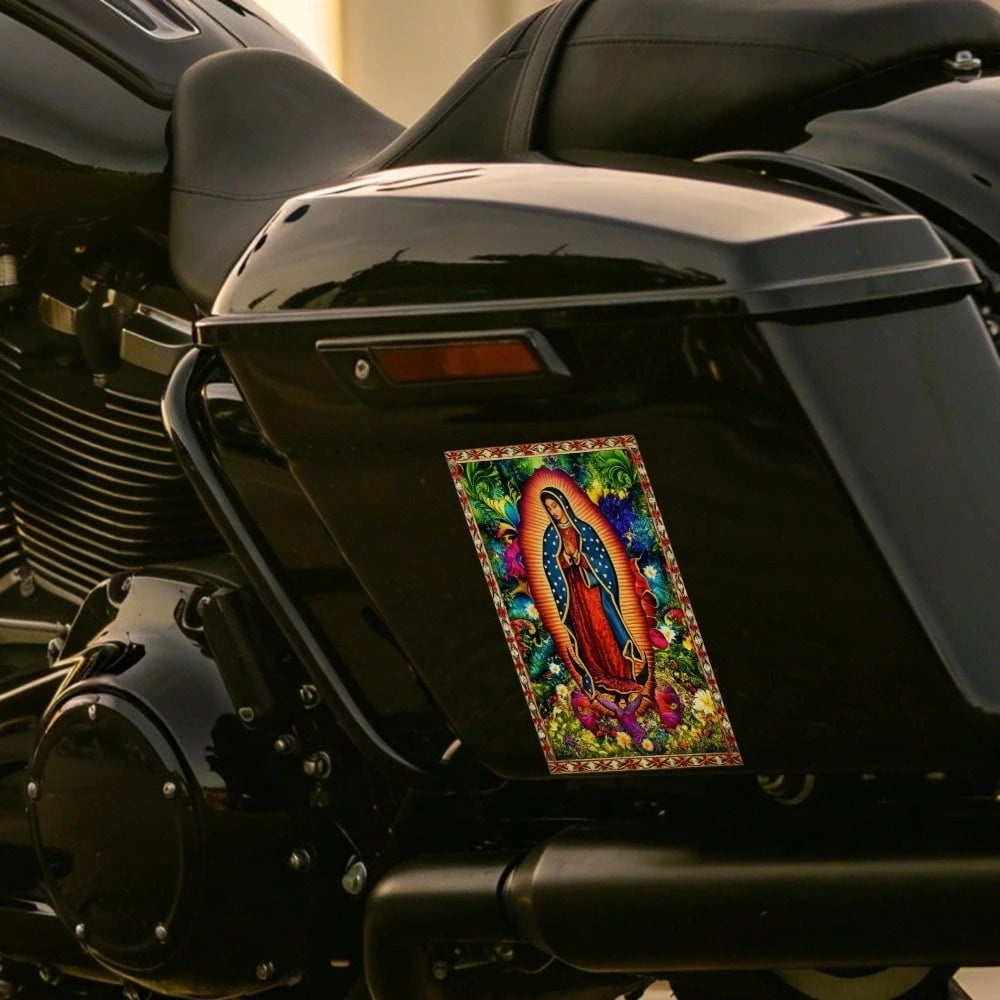 Car Stickers And Decals, Car Window Decals Vinyl, Virgin Mary With Flowers And Halo, Automotive Decals,Funny Bumper Stickers(1pc)