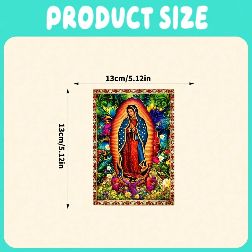 Car Stickers And Decals, Car Window Decals Vinyl, Virgin Mary With Flowers And Halo, Automotive Decals,Funny Bumper Stickers(1pc)