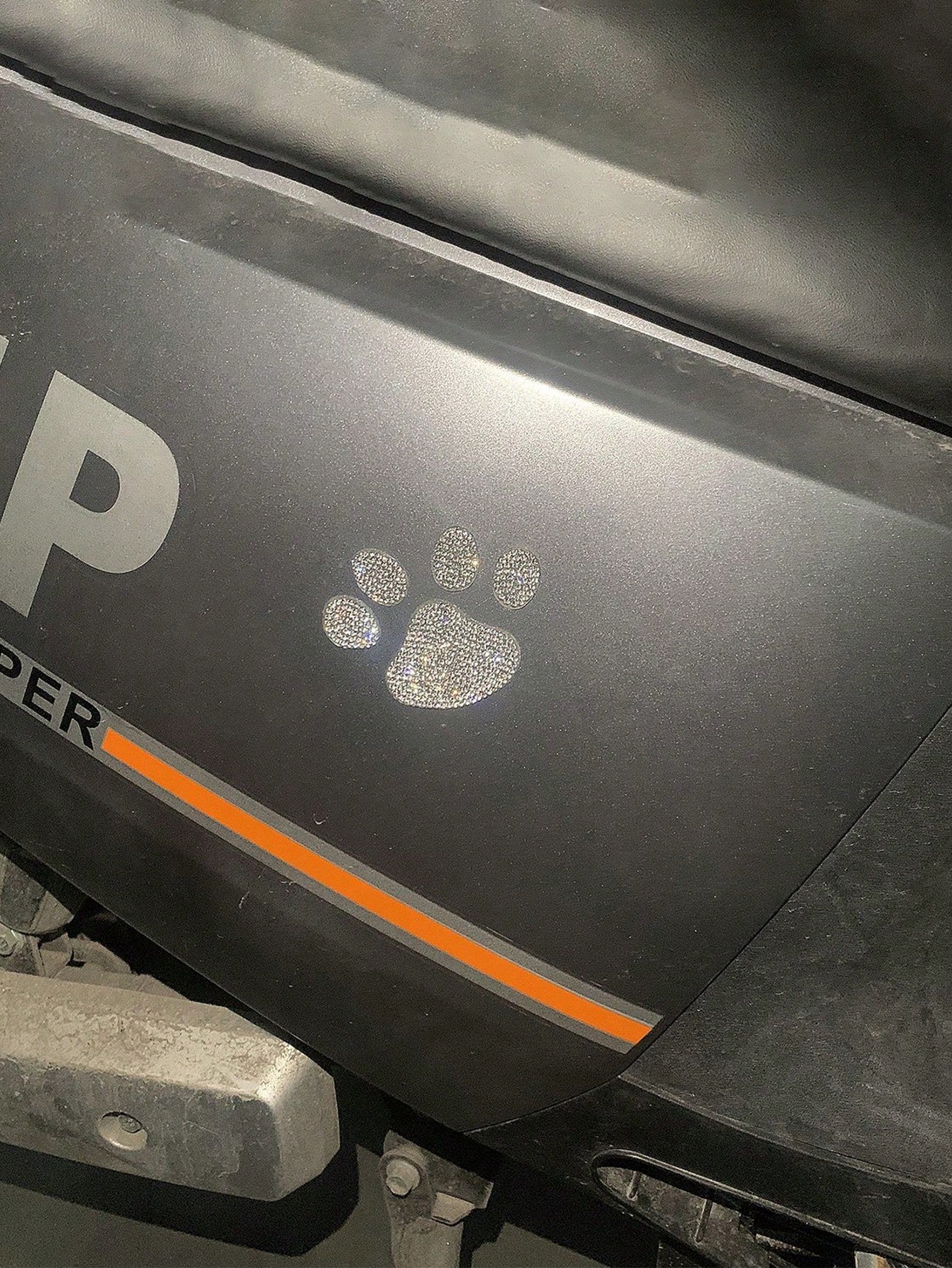 Car Stickers, Cute And Funny Dog Paw Print Pattern, Body Glitter Stickers, Fashionable Glossy Sandblasted Decorative Stickers, Car Window And Body Stickers, Car Interior Decorations, Metal Stickers, C
