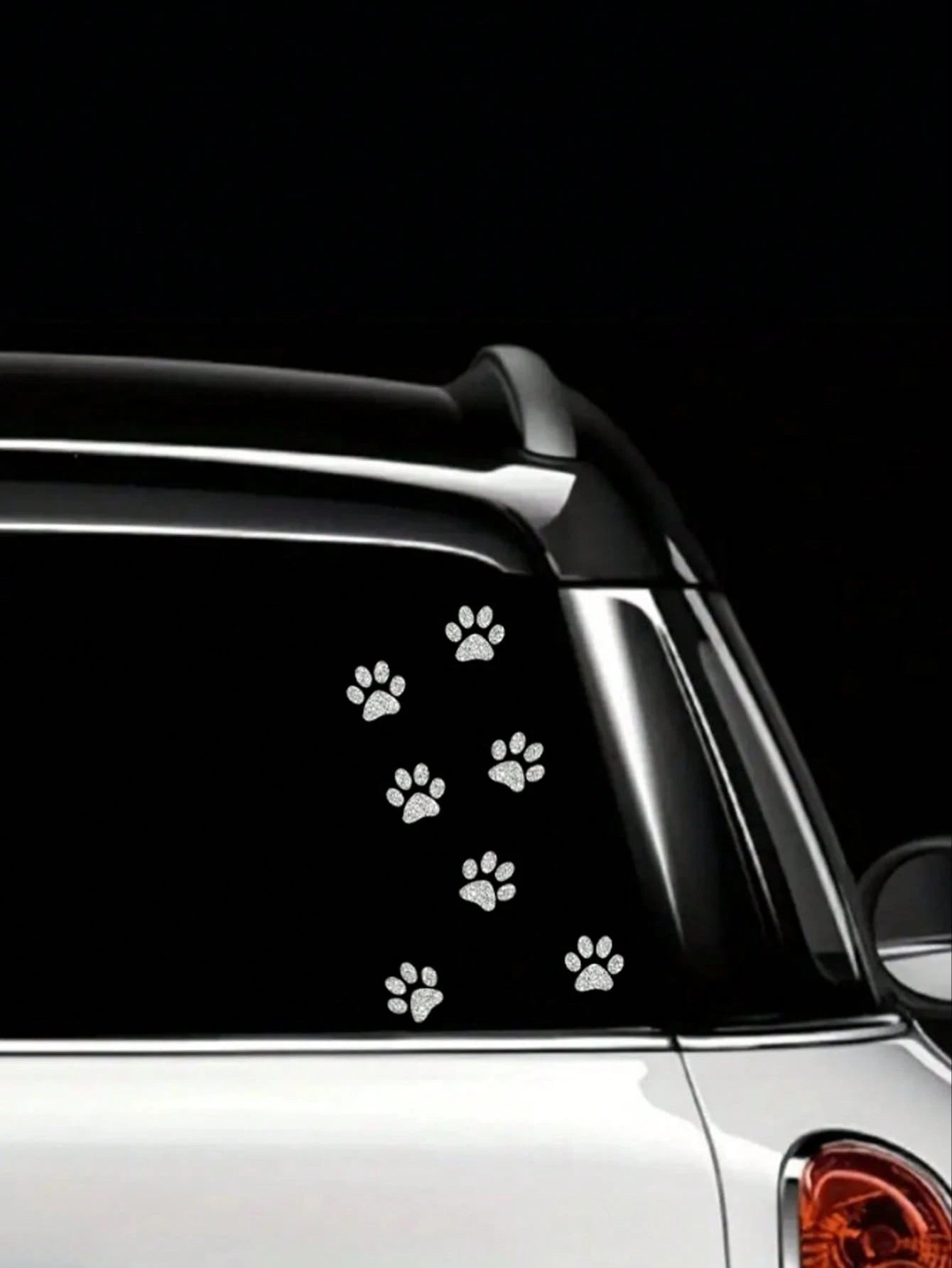 Car Stickers, Cute And Funny Dog Paw Print Pattern, Body Glitter Stickers, Fashionable Glossy Sandblasted Decorative Stickers, Car Window And Body Stickers, Car Interior Decorations, Metal Stickers, C
