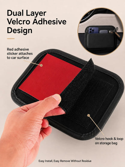 Car Storage Bag, Adhesive Front And Passenger Seat Center Console Storage Box, Vehicle Multi-Functional Seat Gap Storage Bag, Vehicle Storage, Tidy Car Interior Space, Car Storage Organizer