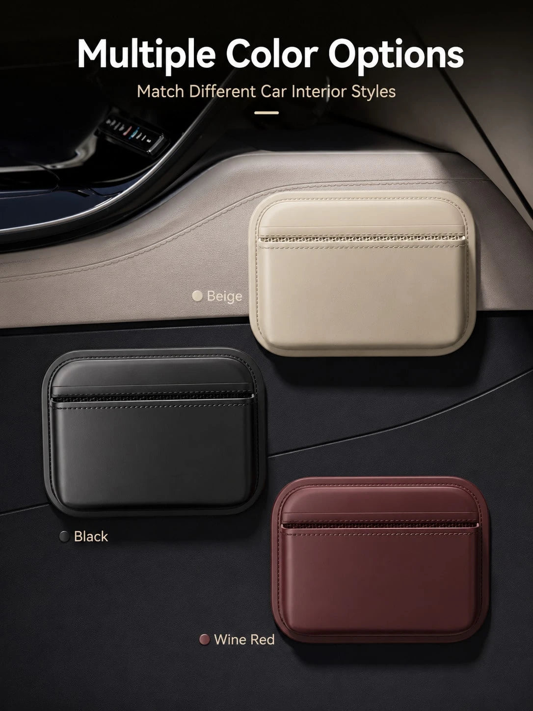 Car Storage Bag, Adhesive Front And Passenger Seat Center Console Storage Box, Vehicle Multi-Functional Seat Gap Storage Bag, Vehicle Storage, Tidy Car Interior Space, Car Storage Organizer