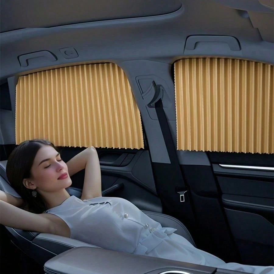 Car Sunshade Rail| Adjustable Car Window And Windshield Sunshade| Durable Black Privacy Sunshade| Blocks Heat And UV Rays, Protects Car Interior| Non-Destructive Installation, Suitable For All Car