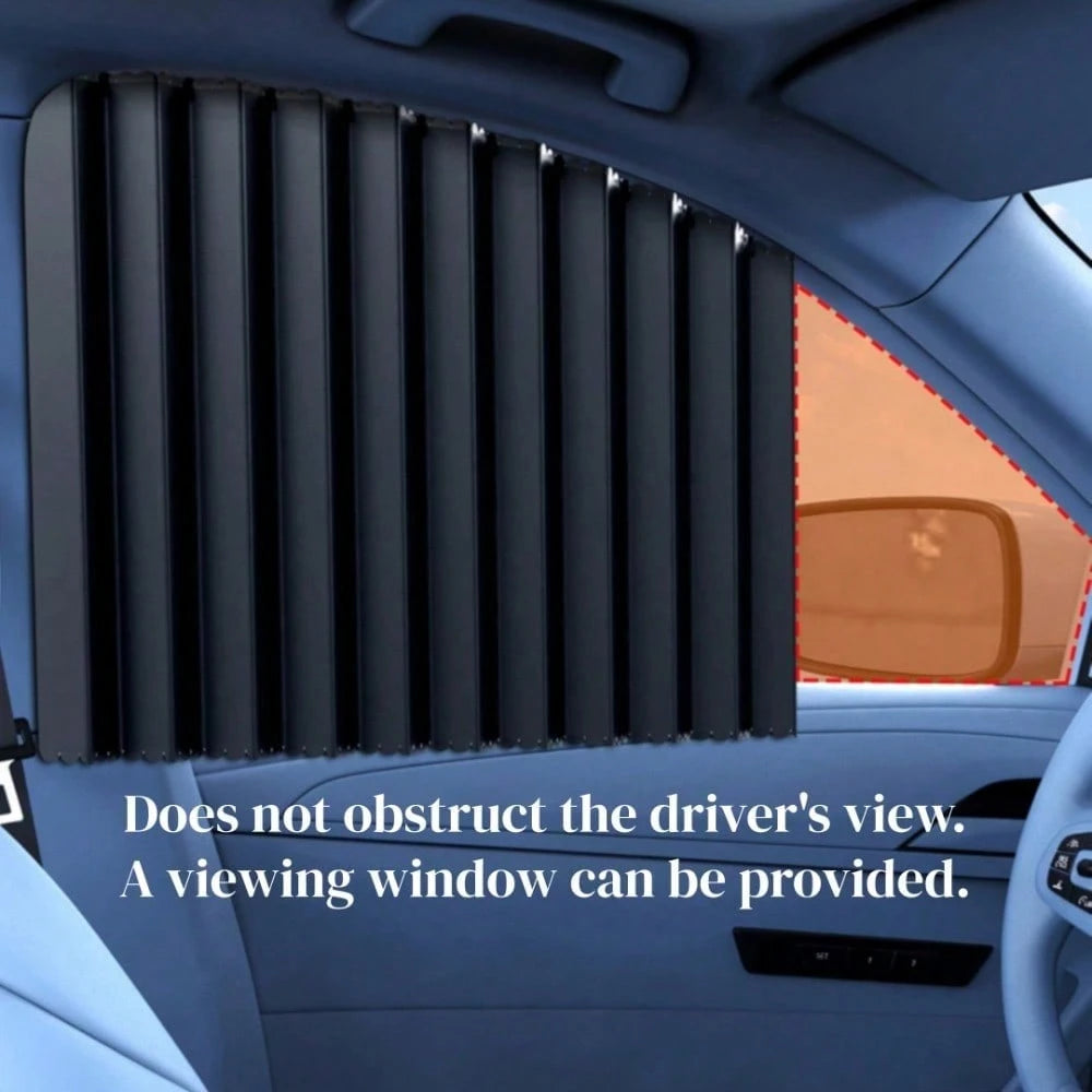 Car Sunshade Rail| Adjustable Car Window And Windshield Sunshade| Durable Black Privacy Sunshade| Blocks Heat And UV Rays, Protects Car Interior| Non-Destructive Installation, Suitable For All Car