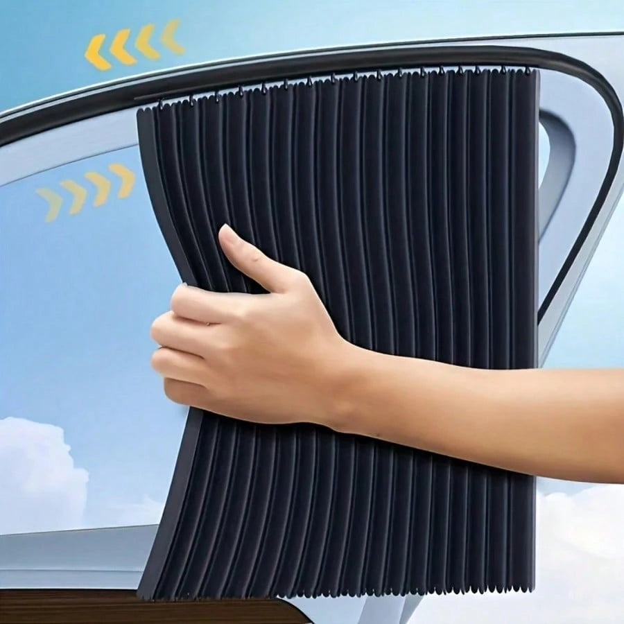Car Sunshade Rail| Adjustable Car Window And Windshield Sunshade| Durable Black Privacy Sunshade| Blocks Heat And UV Rays, Protects Car Interior| Non-Destructive Installation, Suitable For All Car