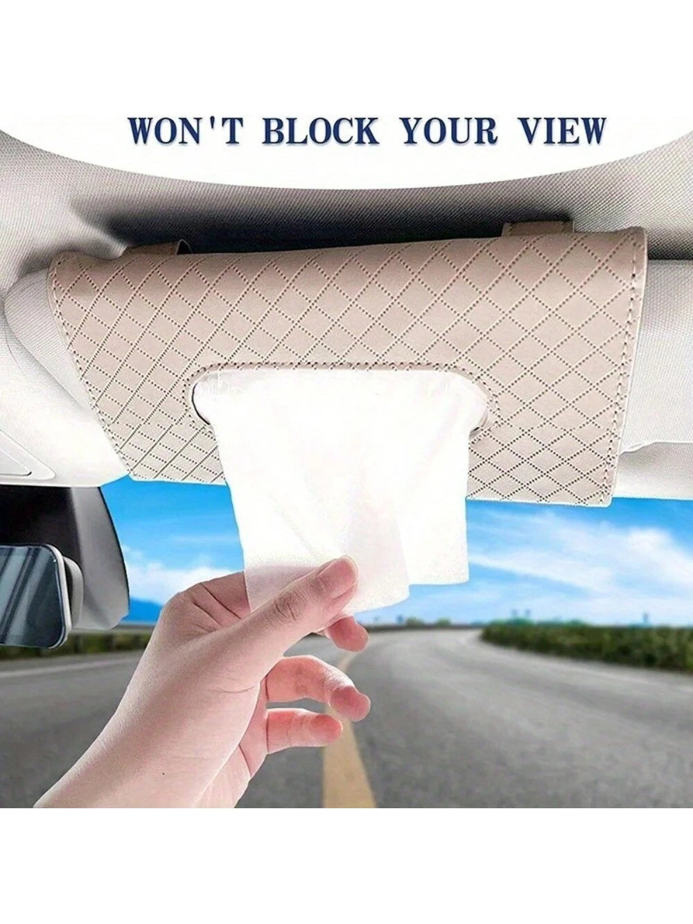 Car Tissue Box Car Sun Visor Hanging Storage Box Holder Auto Interior Sun Visor Hanging Paper Towel Car Upholstery Accessories