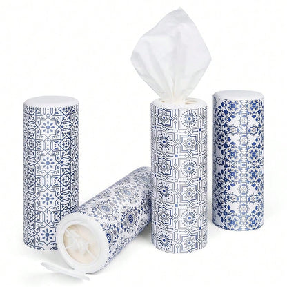Car Tissue Holder With Facial Tissues Bulk,4 Tubes Lotion, Travel Tissues For Cup Holder, Car Tissues Cylinder With Gift Wrapping(3-Ply,200 Sheets)