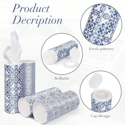 Car Tissue Holder With Facial Tissues Bulk,4 Tubes Lotion, Travel Tissues For Cup Holder, Car Tissues Cylinder With Gift Wrapping(3-Ply,200 Sheets)