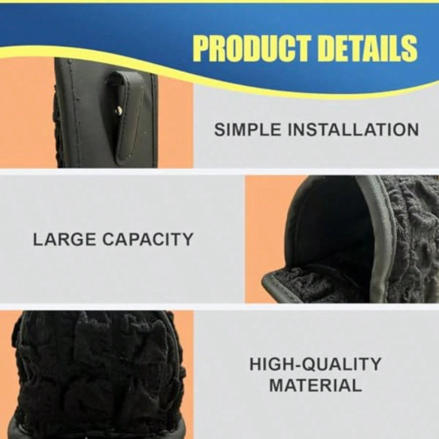 Car Trash Can, Mini Portable Hanging Garbage Bag With Back Clip, Washable Automotive Seat Back Rubbish Bin, Multifunctional Auto Door Cup Holder For Cars, Trucks, Travelling, Camping