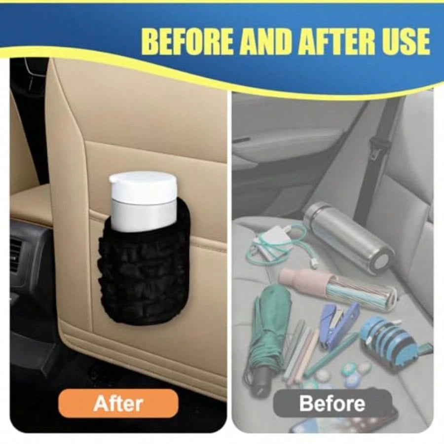 Car Trash Can, Mini Portable Hanging Garbage Bag With Back Clip, Washable Automotive Seat Back Rubbish Bin, Multifunctional Auto Door Cup Holder For Cars, Trucks, Travelling, Camping