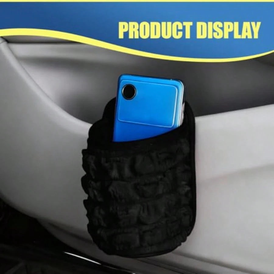 Car Trash Can, Mini Portable Hanging Garbage Bag With Back Clip, Washable Automotive Seat Back Rubbish Bin, Multifunctional Auto Door Cup Holder For Cars, Trucks, Travelling, Camping