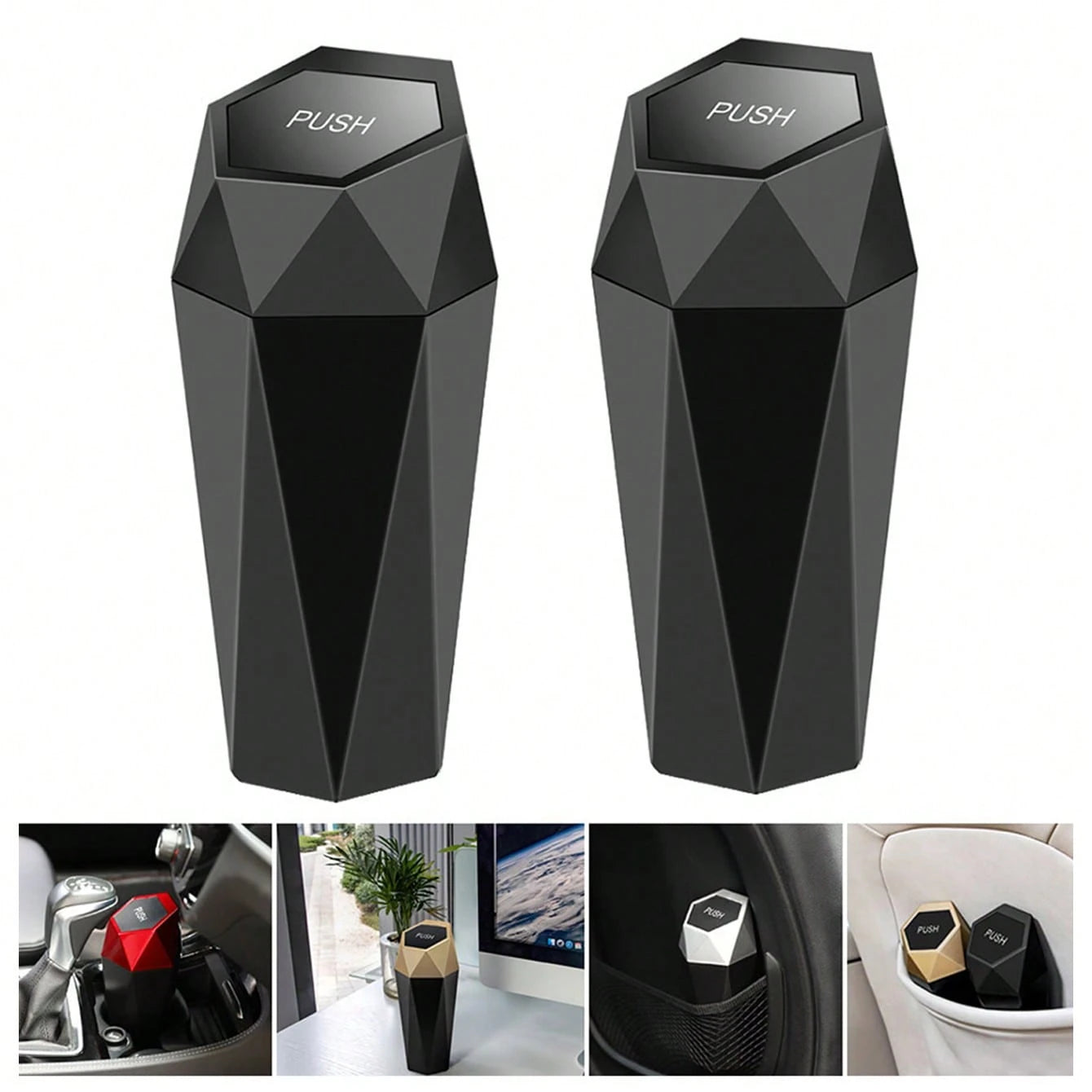 Car Trash Can With Lid(With 4 Rolls Of Garbage Bags), Car Cup Holder Trash Can, Mini Essential Car Accessories For Interior, Leakproof Garbage Can, Multipurpose Organizers And Storage For Car, Home