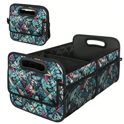 Car Trunk Organizer For SUV, Car Organizers And Storage With Reinforced Handles, Car Accessories For Women/Men 50L Waterproof Polyester Trunk Organizer