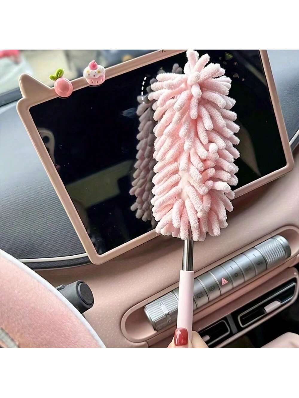 Car Wash Kit,3/4pcs Mini Expandable & Flexible Microfiber Car Duster Brushes- Car Vent Cleaning Gel And Interior Detail Soft Brushes