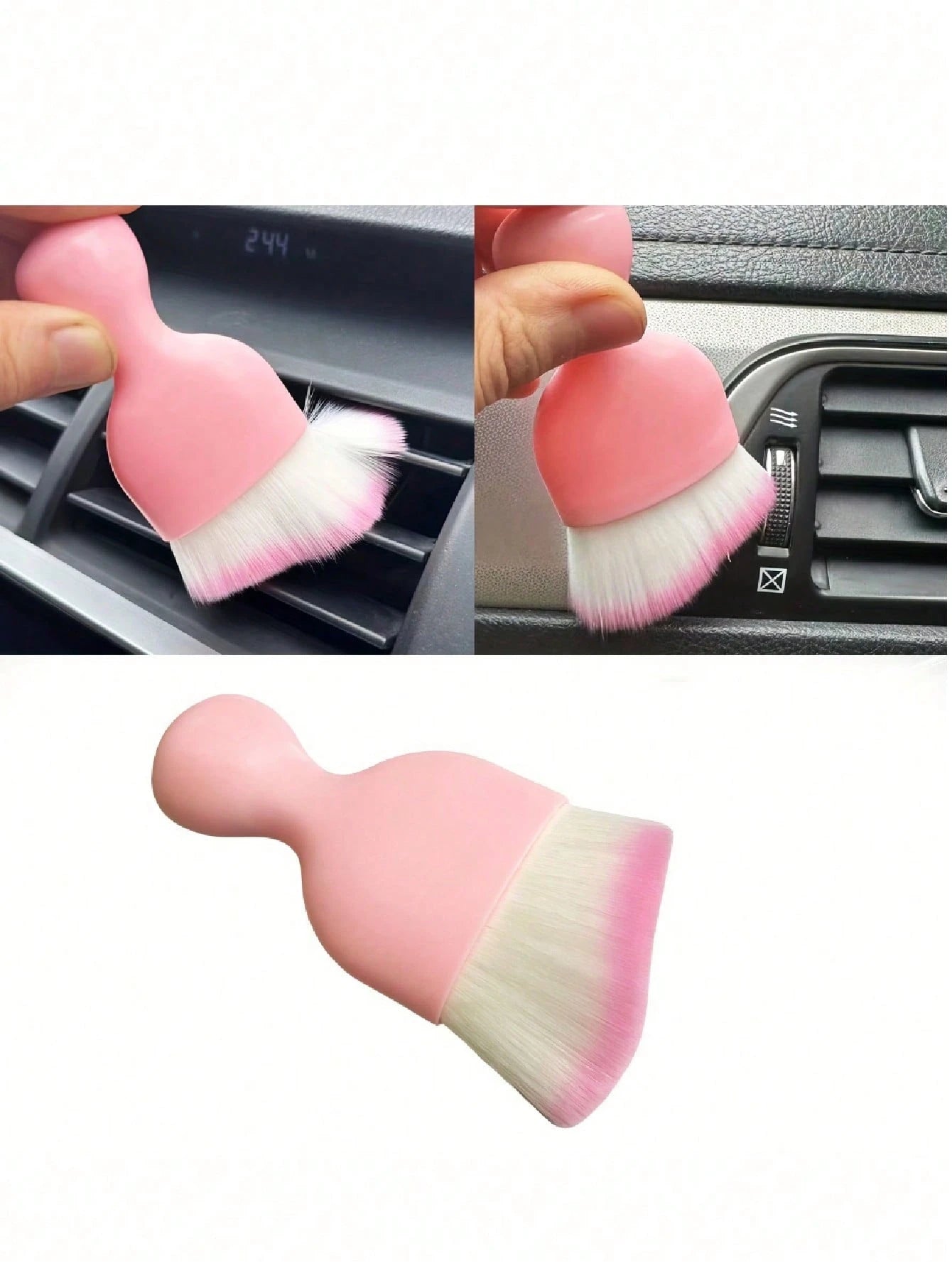 Car Wash Kit,3/4pcs Mini Expandable & Flexible Microfiber Car Duster Brushes- Car Vent Cleaning Gel And Interior Detail Soft Brushes