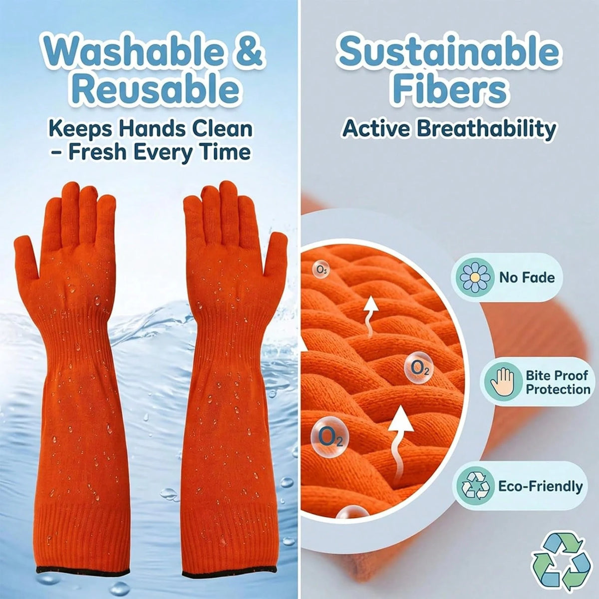 Cat Gloves Bite Proof, Cat Handling Gloves For Grooming And Washing, Cat Gloves To Prevent Scratching During Nail Trimming And Veterinary Examinations, 45cm Orange Protective Gloves For Anxious Cats