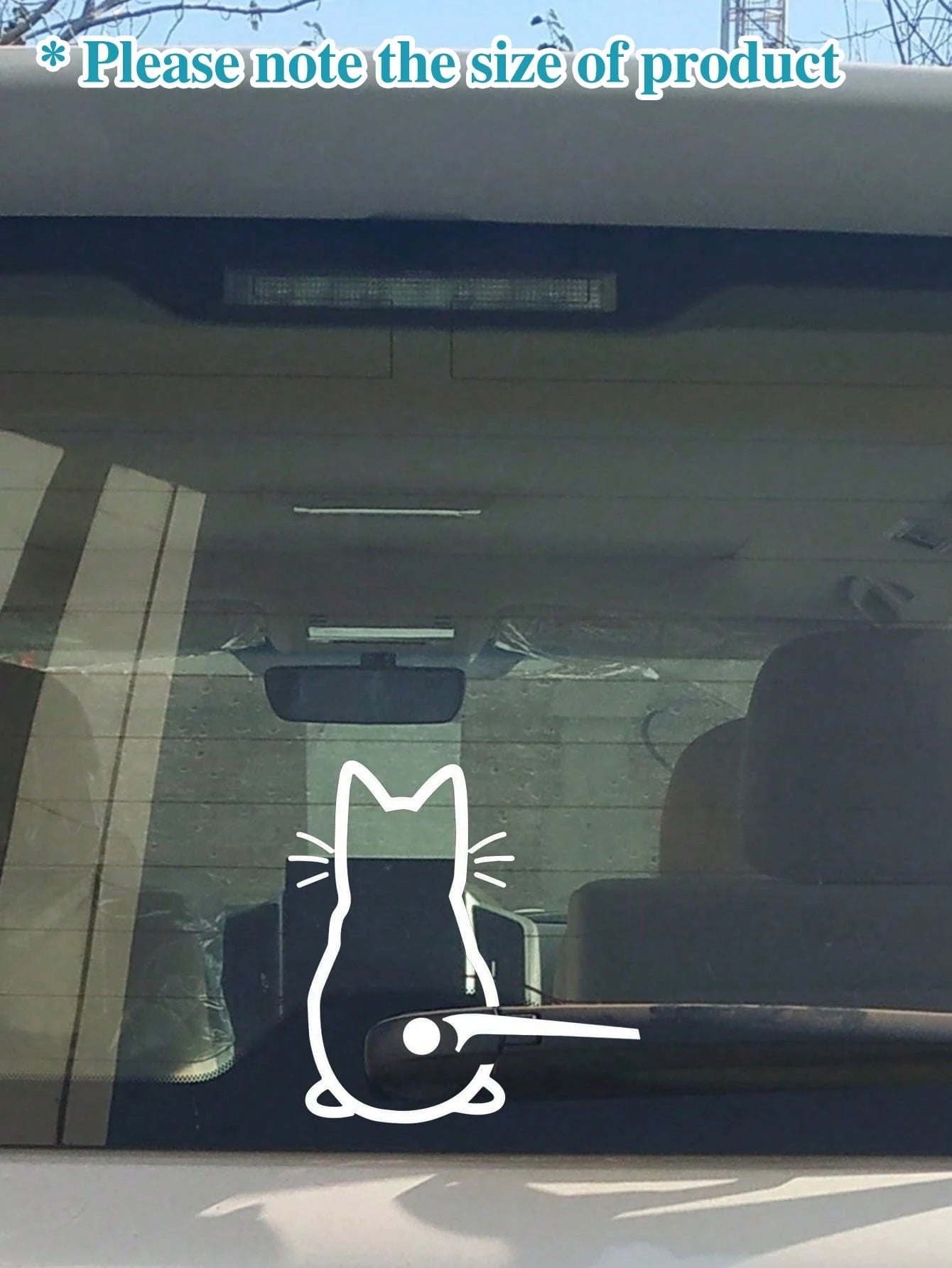 Cat Rear Window Wiper Decal Rearview Mirror Sticker Women's Rearview Mirror Car Sticker Vinyl Sticker Car Scratch Protection Film Glass Decorative Car Sticker, Suitable For Window Stickers Exquisite C