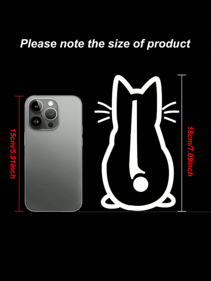 Cat Rear Window Wiper Decal Rearview Mirror Sticker Women's Rearview Mirror Car Sticker Vinyl Sticker Car Scratch Protection Film Glass Decorative Car Sticker, Suitable For Window Stickers Exquisite C