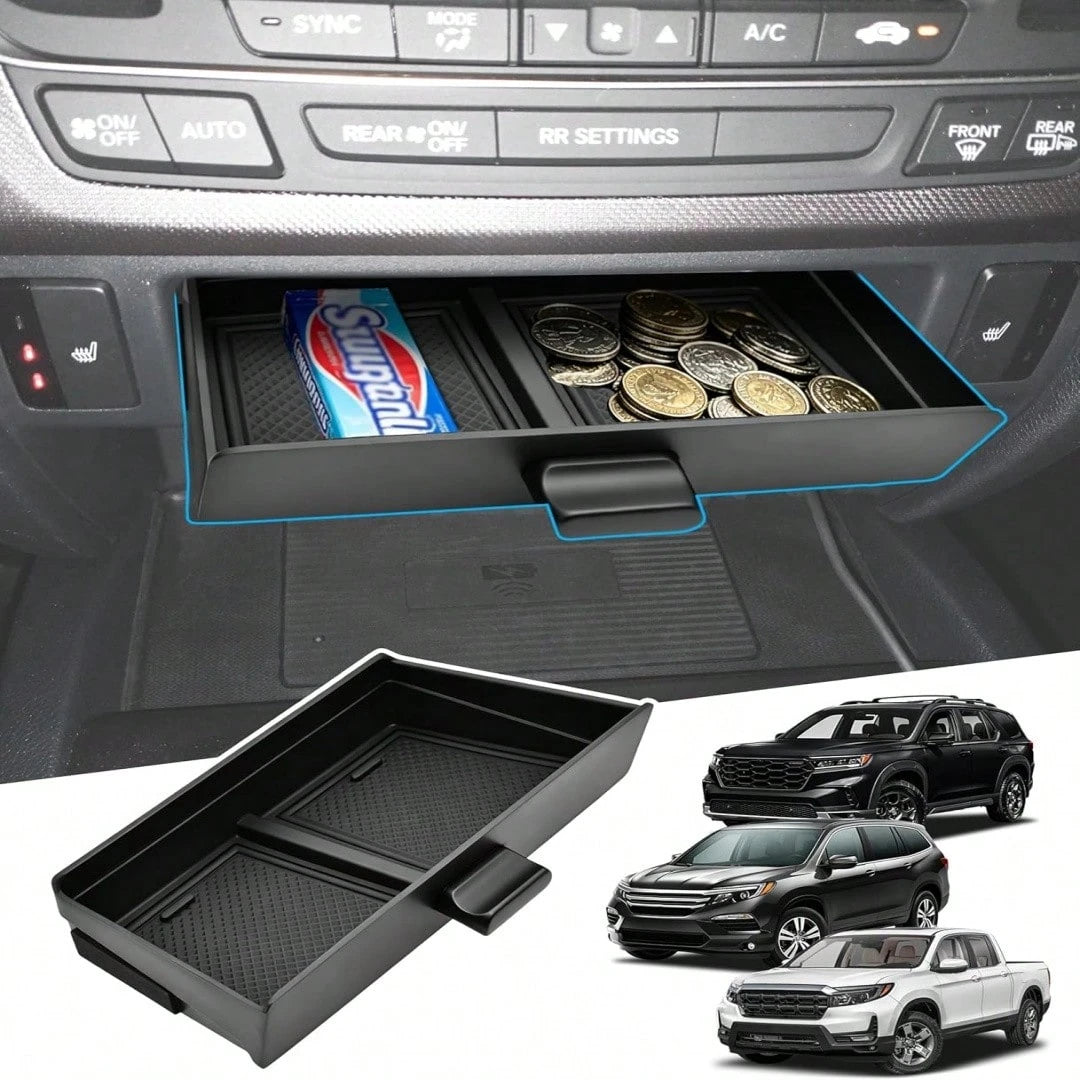 Center Console Organizer Tray For H/O/N/D/A Pilot 2016-2022/ Ridgeline 2017-2026/ Passport 2019-2025, Drawer Storage Box Insert, Hidden Cubby Organizer, Only Fit Models With Cubby
