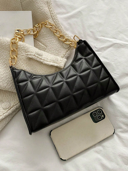 Chain Underarm Bag Minimalist French Style Women's Solid Color New Candy Color Underarm Bag High-End Texture Shoulder Bag Fashion Baguette Bag