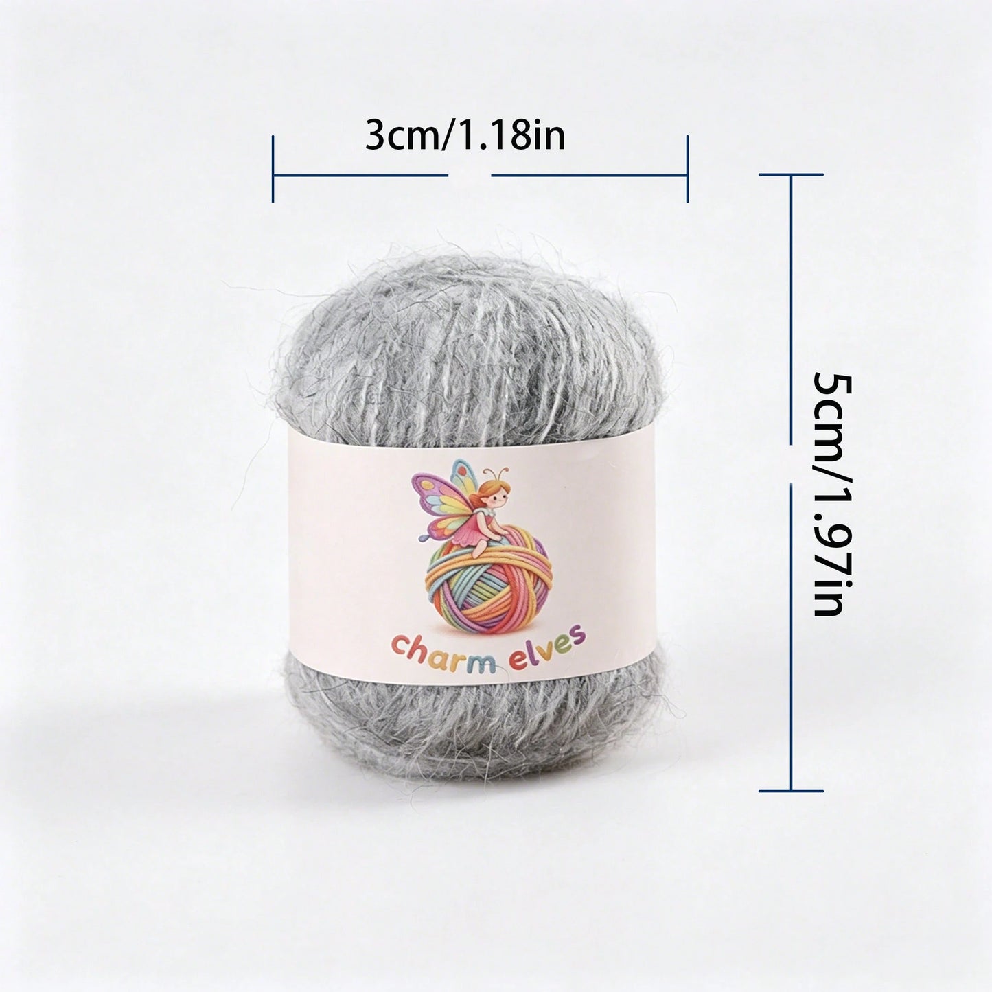 CHARM ELVES 300g/6pcs, 6-Pack Soft & Comfortable Sprinkled Yarn Colorful Mixed Mohair Yarn- 50g Per Roll, 300g Total, Multiple Colors Available, Colorful Handmade Knitting & Crochet Yarn, Favored By