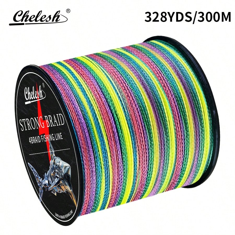 Chelesh 1000 Yards/914 Meters, 4-Strand Braided PE Fishing Line, Available In Color And Olive Green, Fishing Tools, Fishing Gift
