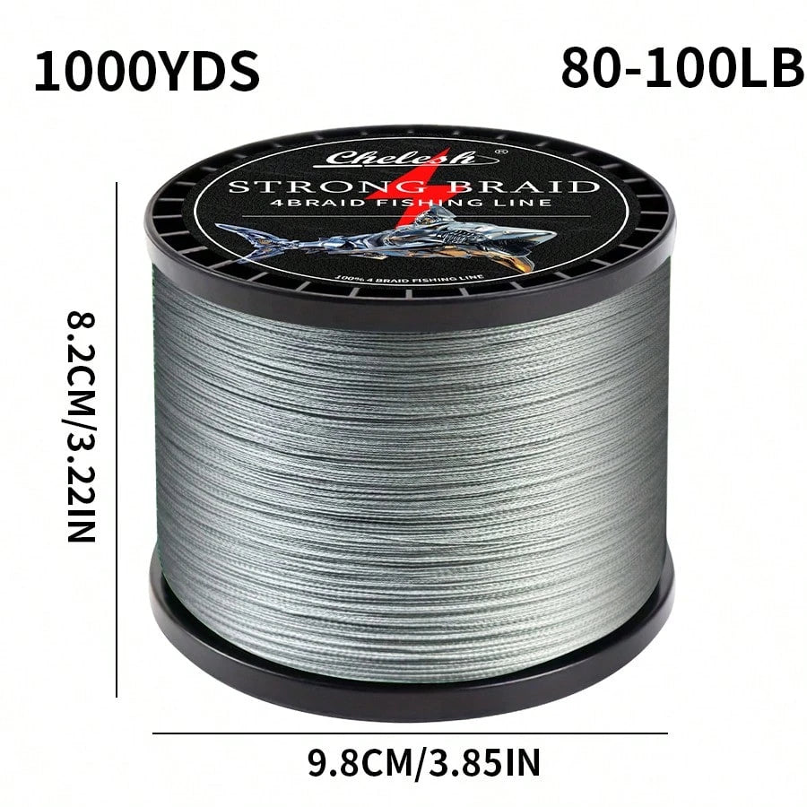 Chelesh 1000 Yards/914 Meters, 4-Strand Braided PE Fishing Line, Available In Color And Olive Green, Fishing Tools, Fishing Gift