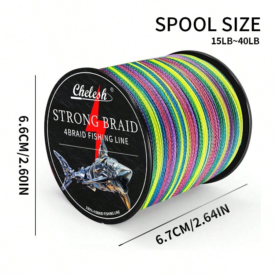Chelesh 1000 Yards/914 Meters, 4-Strand Braided PE Fishing Line, Available In Color And Olive Green, Fishing Tools, Fishing Gift