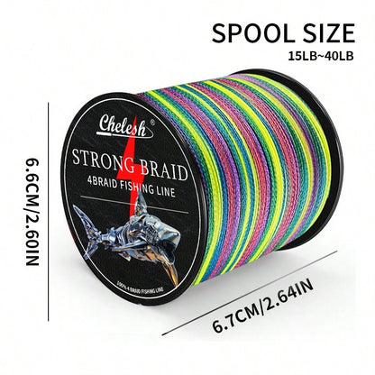 Chelesh 1000 Yards/914 Meters, 4-Strand Braided PE Fishing Line, Available In Color And Olive Green, Fishing Tools, Fishing Gift