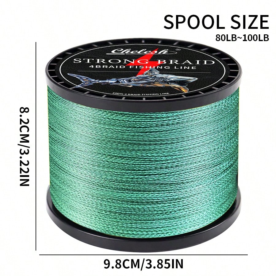 Chelesh 1000 Yards/914 Meters, 4-Strand Braided PE Fishing Line, Available In Color And Olive Green, Fishing Tools, Fishing Gift