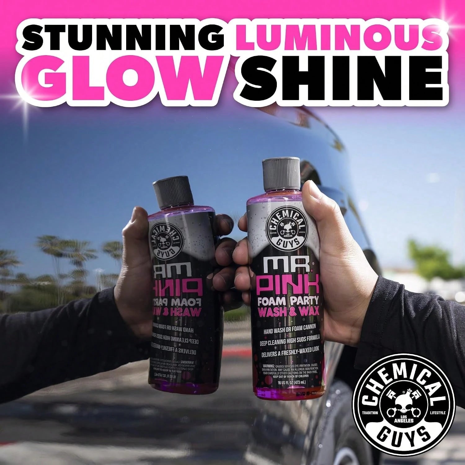 Chemical Guys CWS22116 Mr Pink Foam Party Wash &Amp; Wax (Works With Foam Cannons Or Bucket Washes) For Cars, Trucks, SUVS, Motorcycles, RVs &Amp; More, (16 Fl Oz) Tangerine Scent