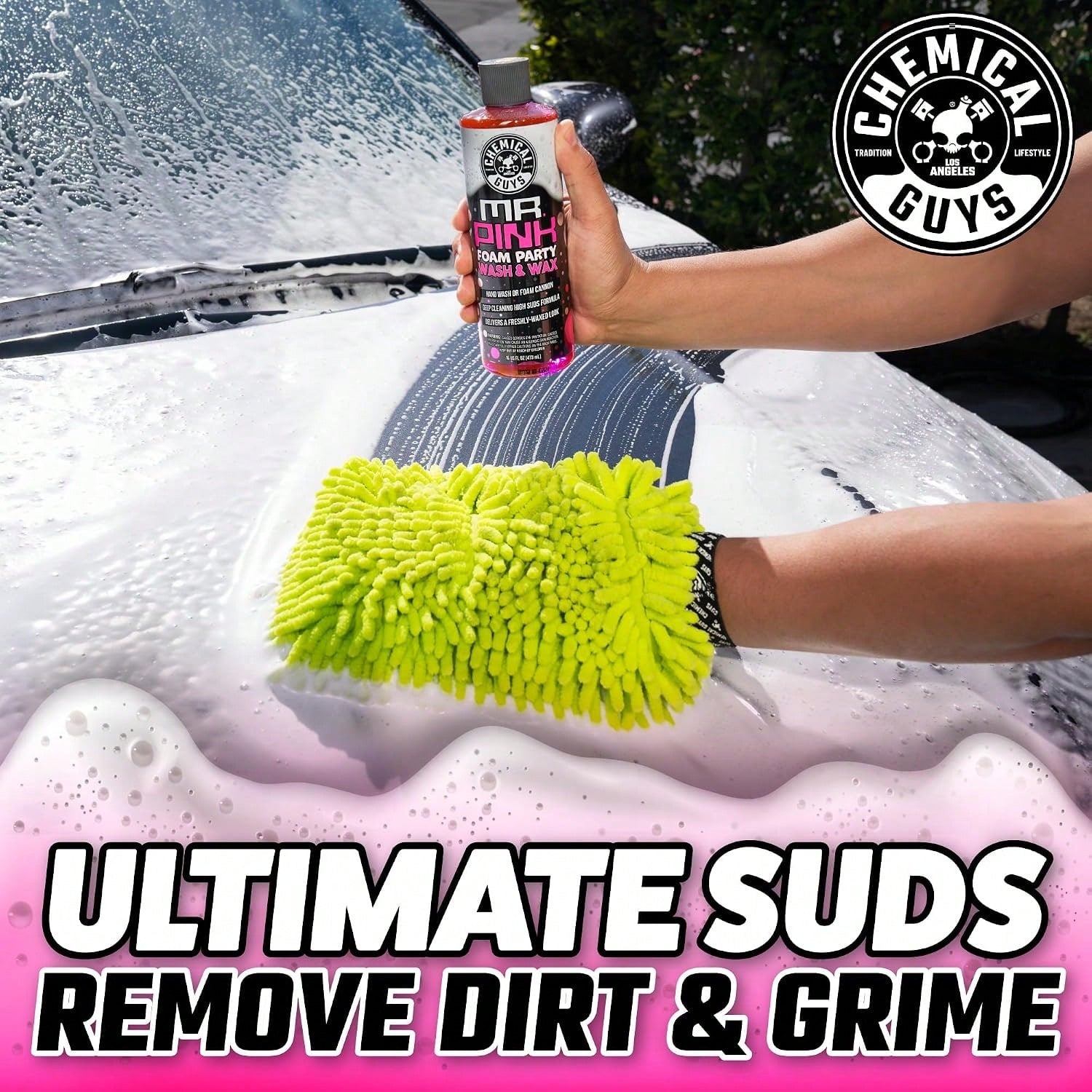 Chemical Guys CWS22116 Mr Pink Foam Party Wash &Amp; Wax (Works With Foam Cannons Or Bucket Washes) For Cars, Trucks, SUVS, Motorcycles, RVs &Amp; More, (16 Fl Oz) Tangerine Scent