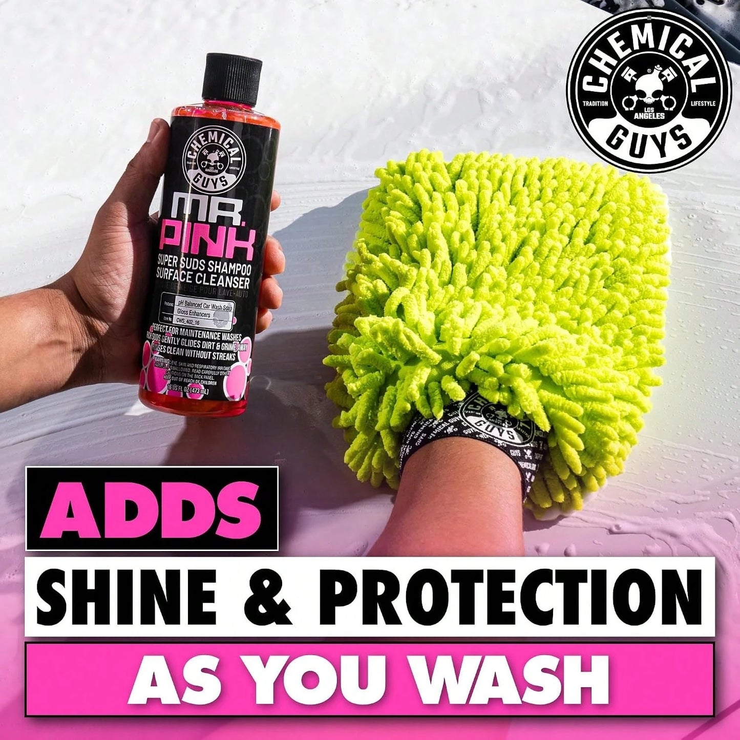 Chemical Guys CWS22116 Mr Pink Foam Party Wash &Amp; Wax (Works With Foam Cannons Or Bucket Washes) For Cars, Trucks, SUVS, Motorcycles, RVs &Amp; More, (16 Fl Oz) Tangerine Scent