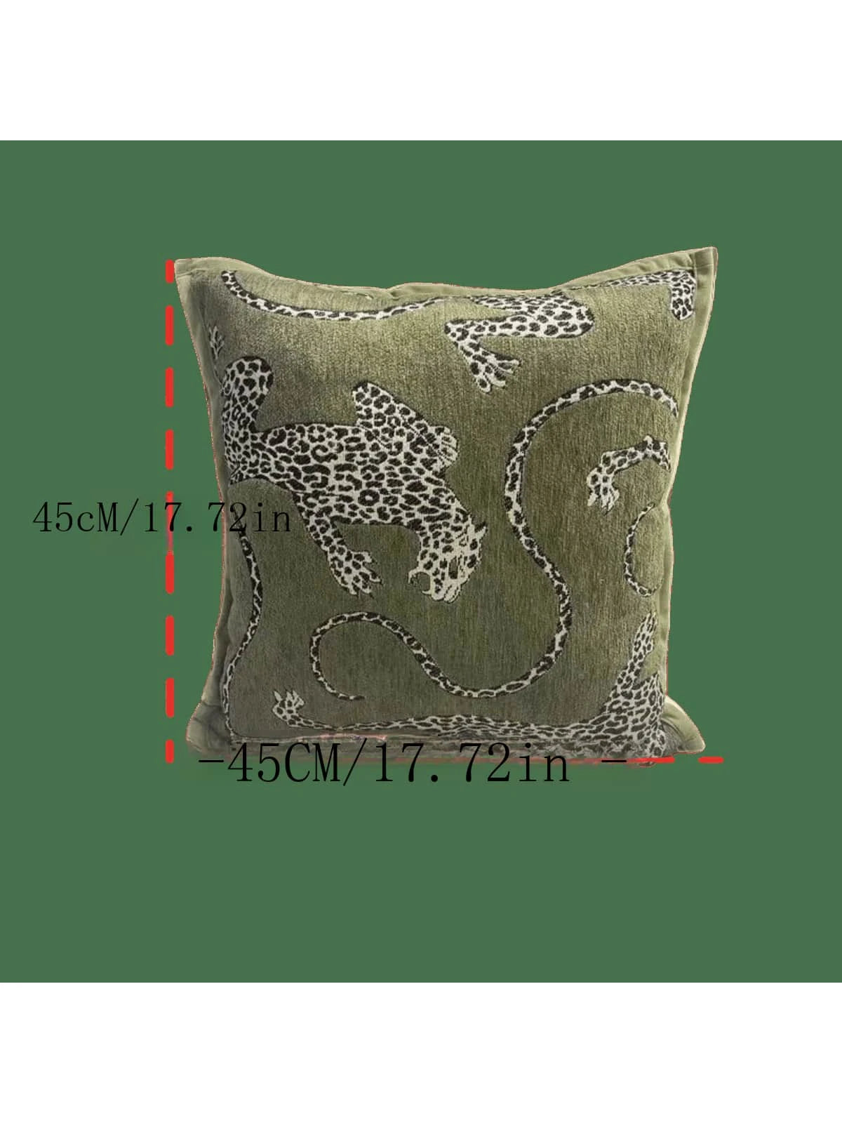Chenille Jacquard Fabric Leopard Pattern Pillow Cover For Sofa Living Room, Vintage American Pastoral Style Throw Pillow Cushion For Bay Window Home Decor