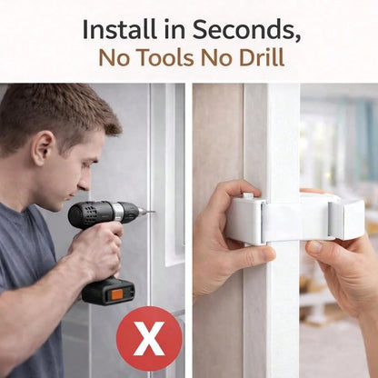 Childproof Door Lock No Drill Safety Locks For Baby Toddler Proof Door Latch Fits