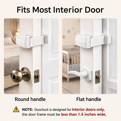 Childproof Door Lock No Drill Safety Locks For Baby Toddler Proof Door Latch Fits