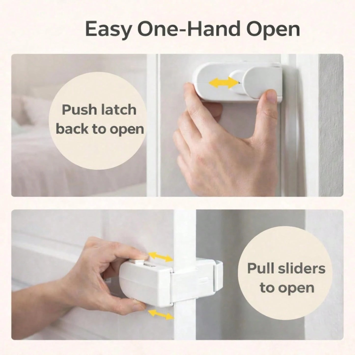 Childproof Door Lock No Drill Safety Locks For Baby Toddler Proof Door Latch Fits