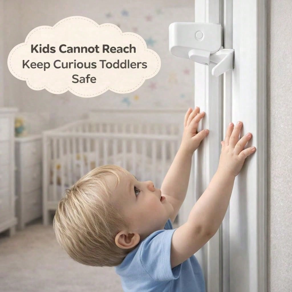 Childproof Door Lock No Drill Safety Locks For Baby Toddler Proof Door Latch Fits