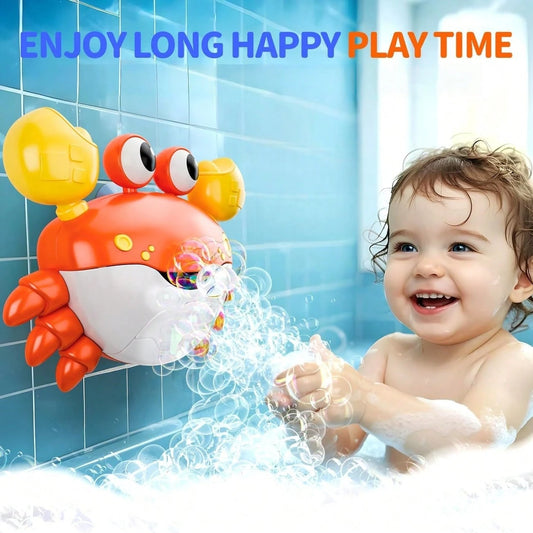 Children's Crab Bubble Blower Toy, Electric Musical Crab Bubble Maker For Bath Time, Bathtub Water Play Toy For Babies, Boys & Girls (2 AA Batteries Required)