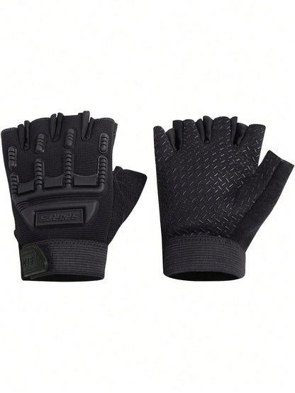 Children's Sports Half-Finger Gloves- For Boys And Girls For Outdoor Cycling, Rock Climbing, Skating And Fishing, Back To School, First Day Of School