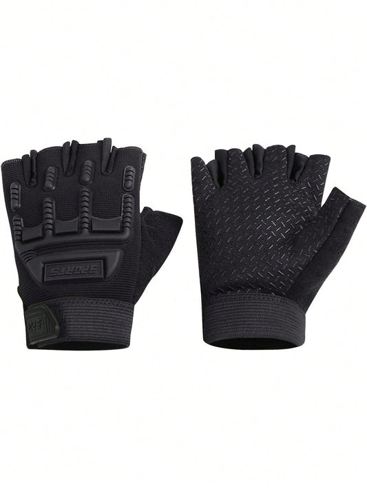 Children's Sports Half-Finger Gloves- For Boys And Girls For Outdoor Cycling, Rock Climbing, Skating And Fishing, Back To School, First Day Of School