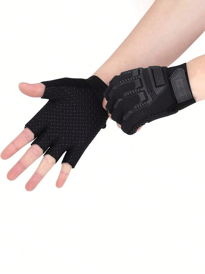 Children's Sports Half-Finger Gloves- For Boys And Girls For Outdoor Cycling, Rock Climbing, Skating And Fishing, Back To School, First Day Of School