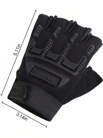 Children's Sports Half-Finger Gloves- For Boys And Girls For Outdoor Cycling, Rock Climbing, Skating And Fishing, Back To School, First Day Of School