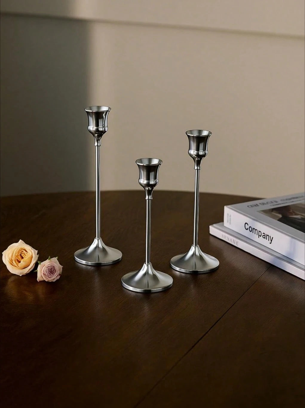 Cirelle 3pcs Brass Gold/Black Metal Tapered Candle Holders, Vintage Modern Decorative Centerpiece Candlesticks Suitable For Fireplace, Wedding, Party, Housewarming Gifts Birthday Graduation,Cozy Home