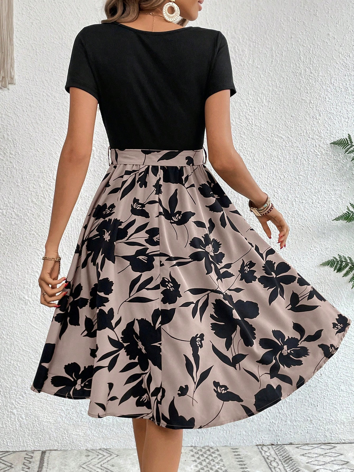 Clasi Floral Print Belted Dress