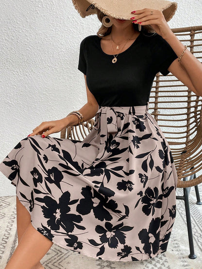 Clasi Floral Print Belted Dress